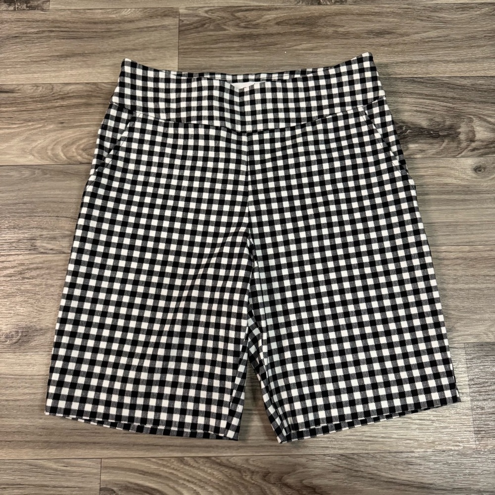 Sara Campbell Slash Pocket Shorts in Black and White Gingham Size Small